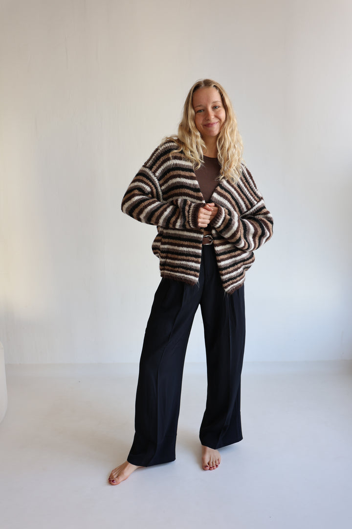 Gestreifter Oversize Cardigan Merle