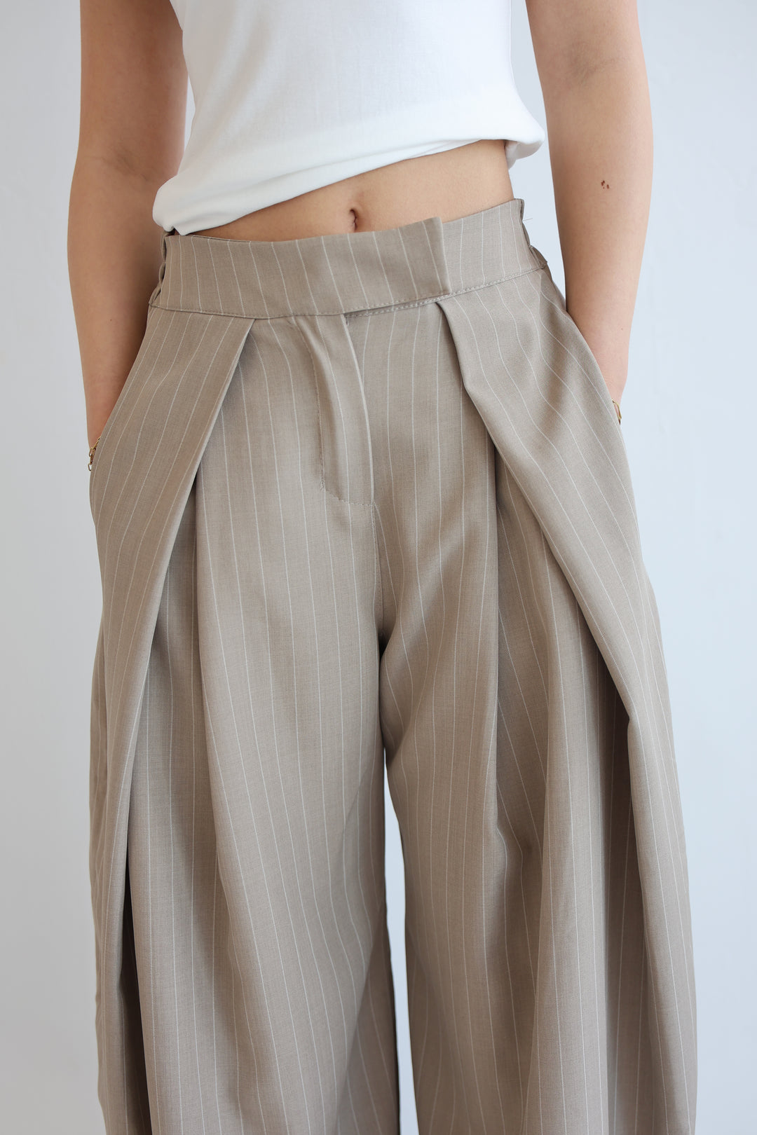 Tailored Wrap Pleat Bundfaltenhose