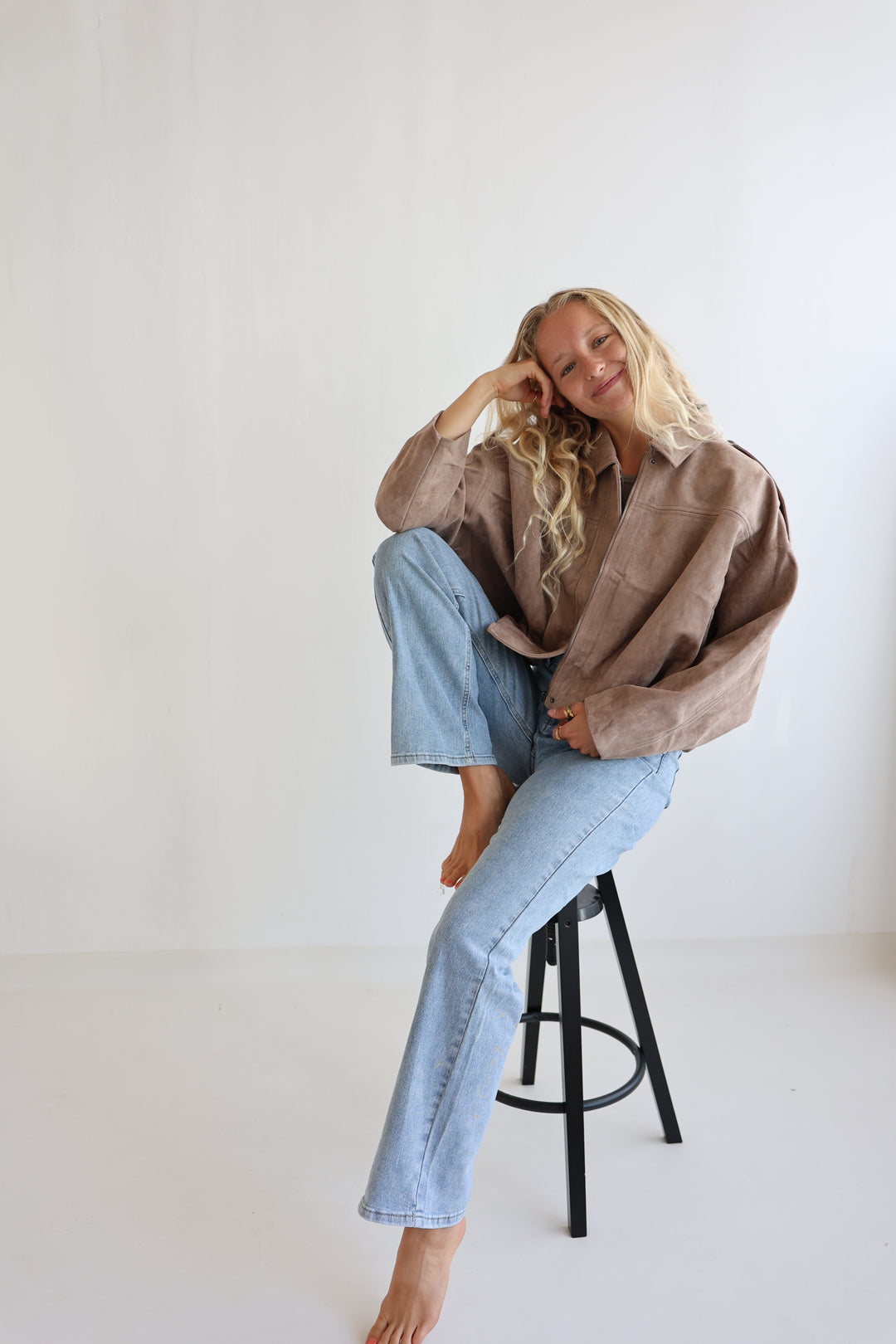 Luxe Suede Bomber Jacket