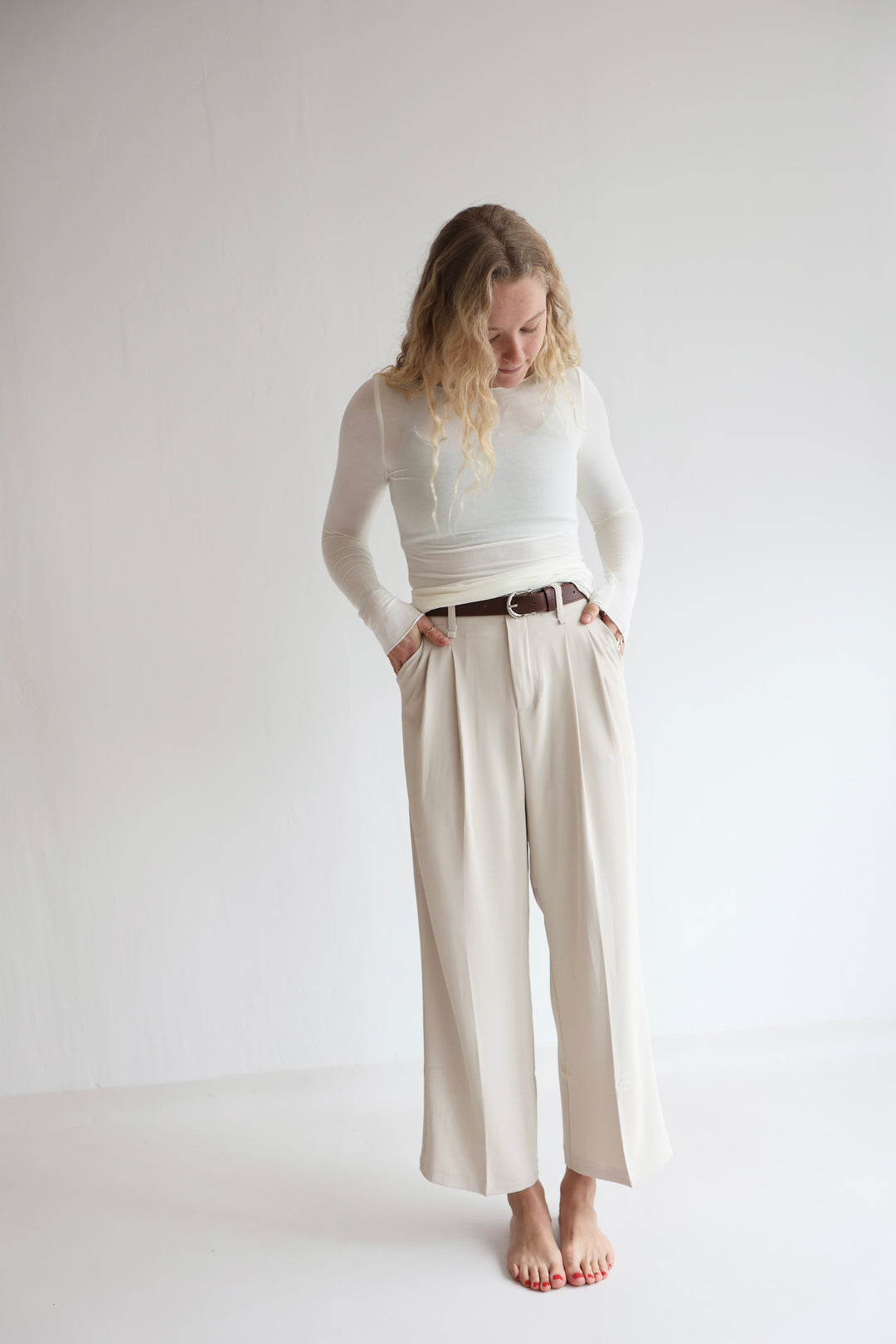 Bundfaltenhose mit Gürtel Anna