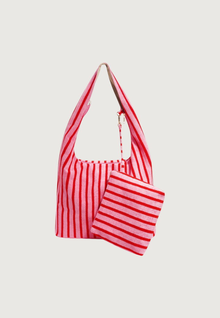 Pink Striped Frottee Bag