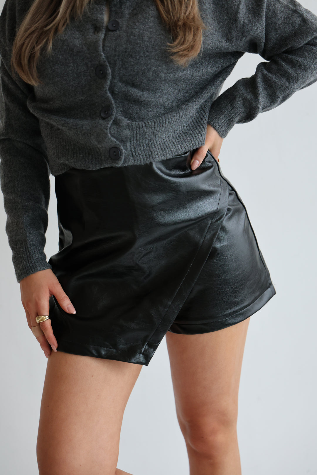 Hosenrock aus Kunstleder Tamina