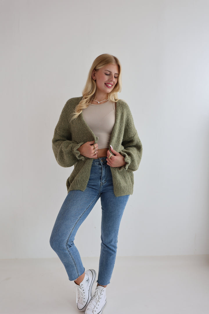 Offener Cardigan mit Rüschenärmeln Clara