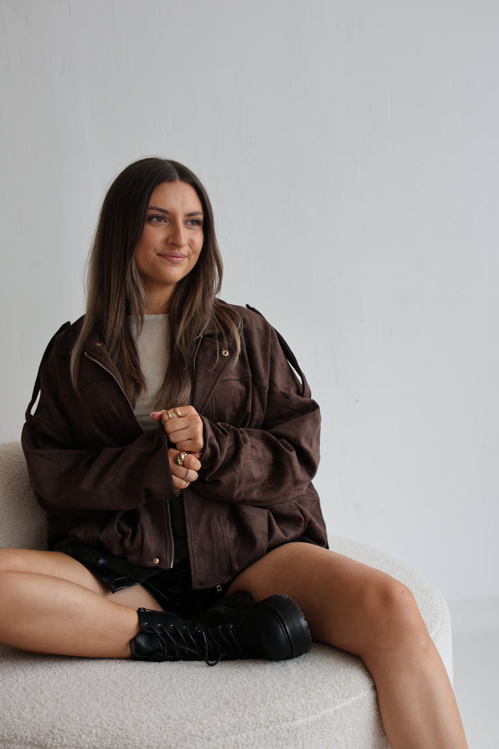 Heritage Suede Bomber Jacket