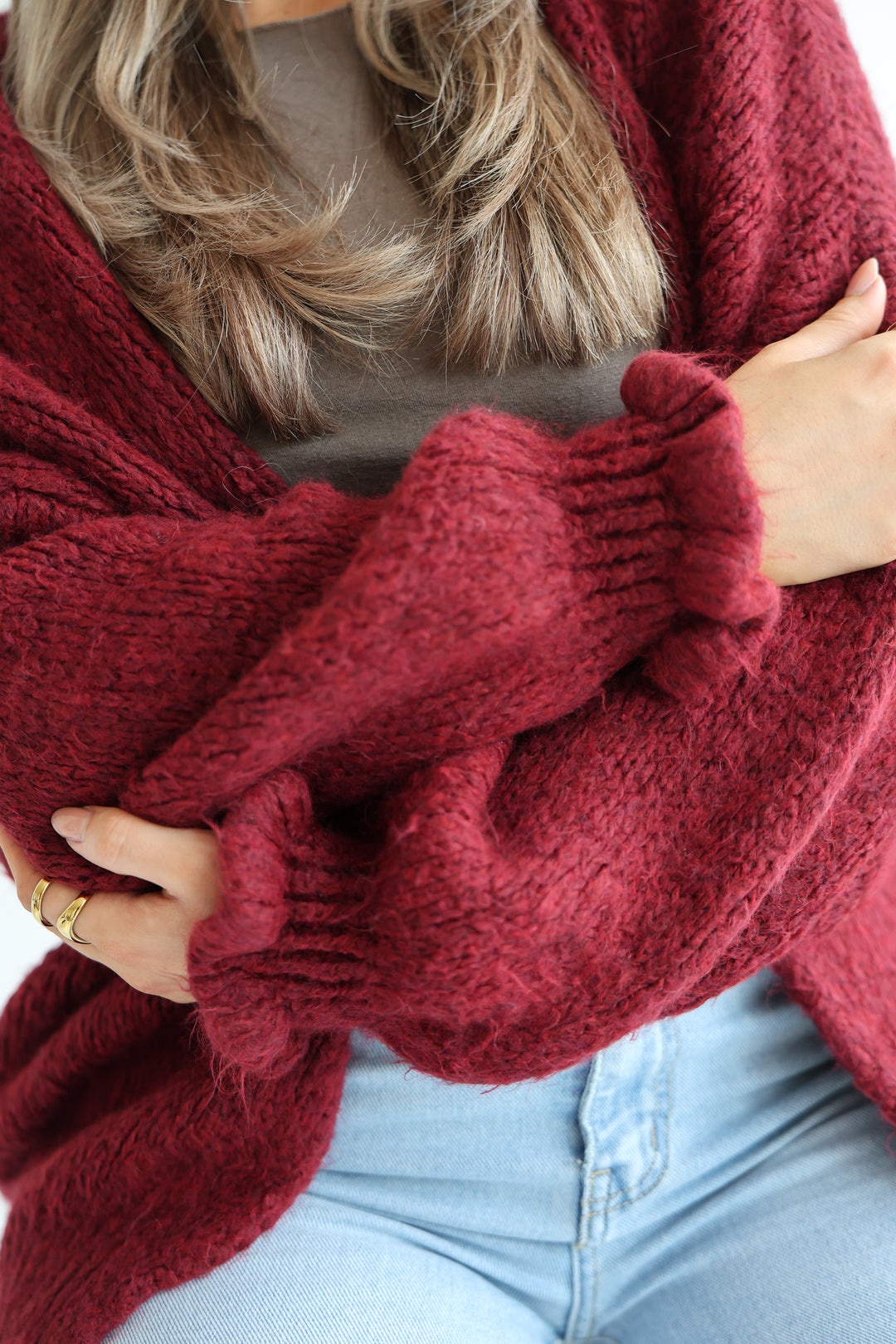 Offener Cardigan mit Rüschenärmeln Clara