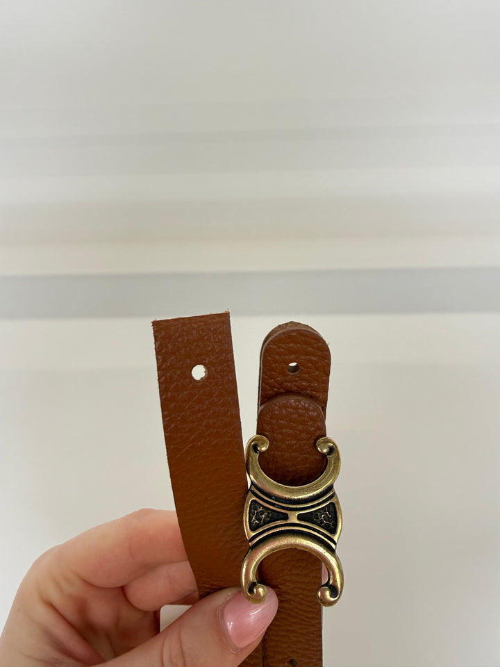 LEDERGÜRTEL CELINA SCHMAL COGNAC(B-WARE)