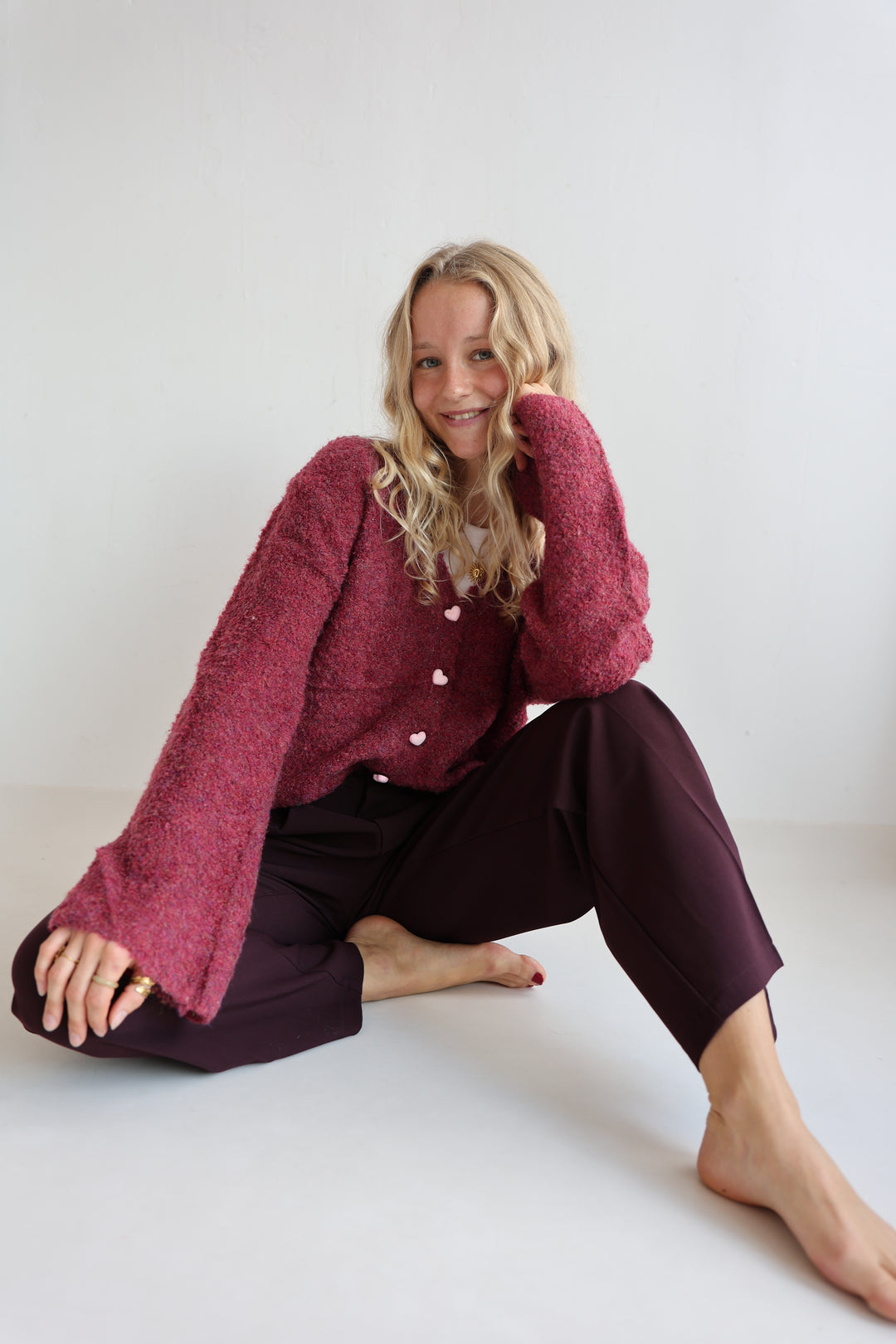 Kuscheliger Cardigan mit Herzknöpfen Tara