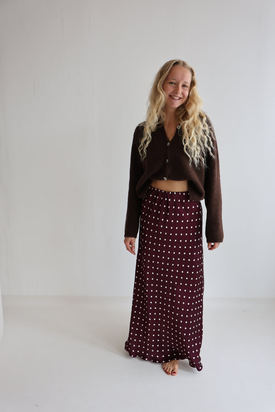 Langer Viskoserock Polka Dots