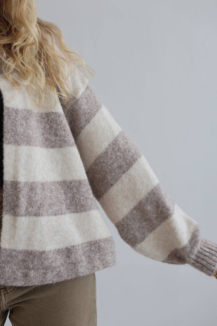 Sugar Stripe Button Cardigan