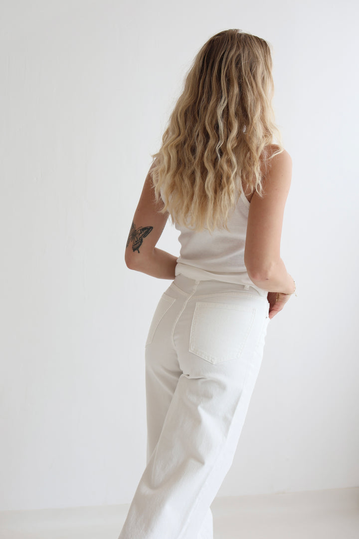 White Extra Long Jeans