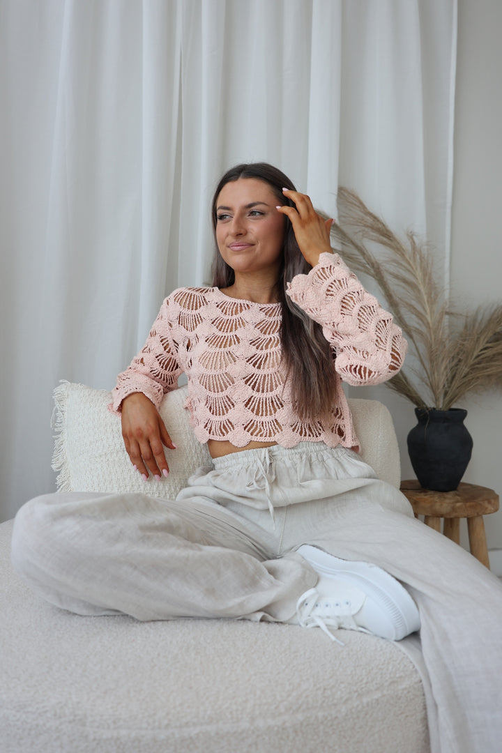 Leichter Cropped Pullover Shell Crochet