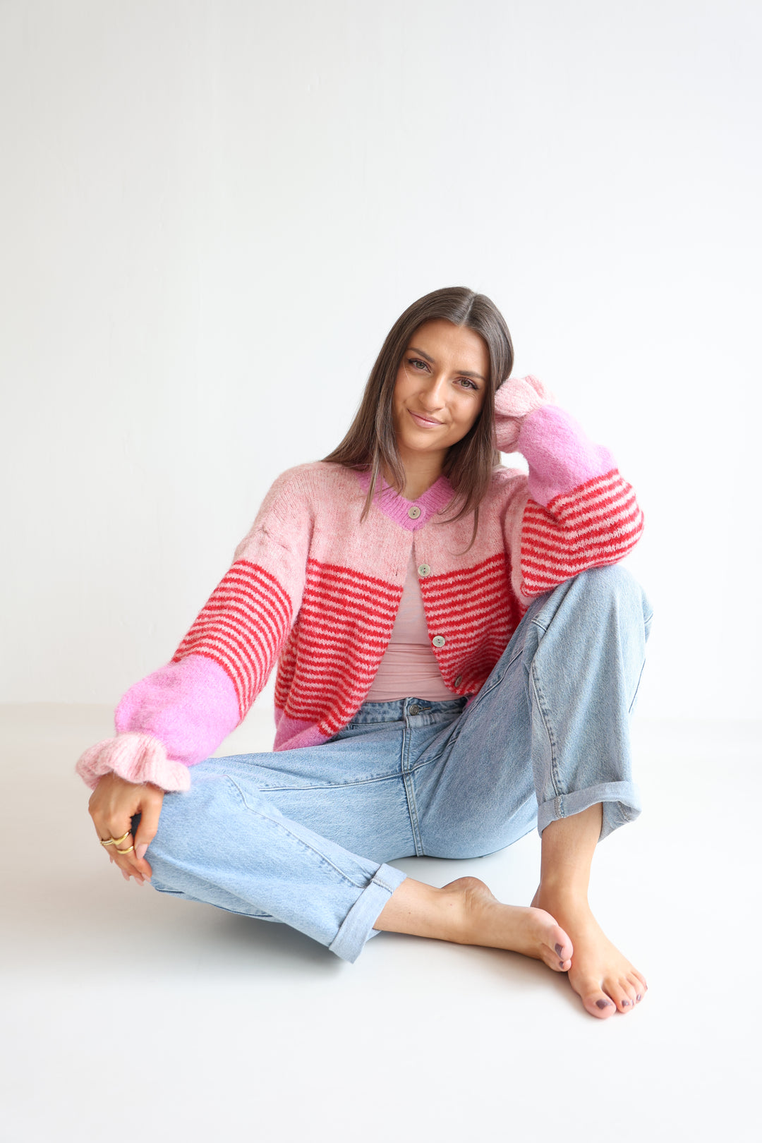 Candy Stripe Knit Cardigan
