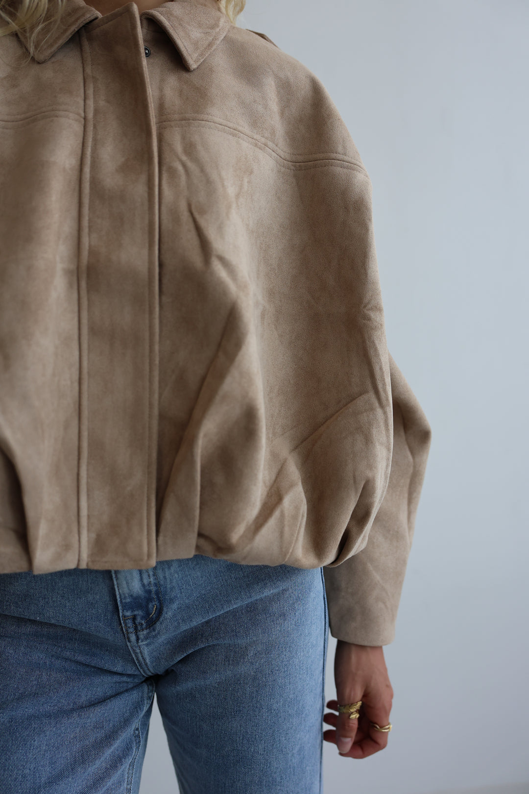 Luxe Suede Bomber Jacket