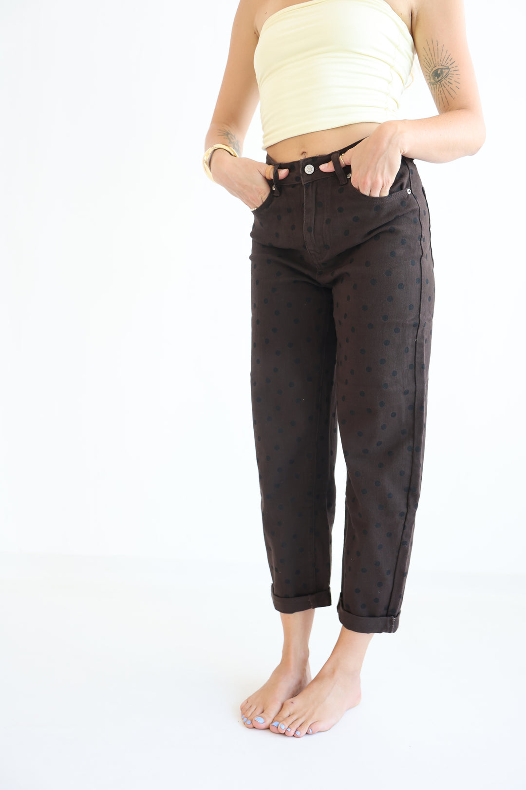 Espresso Polka Mom Jeans