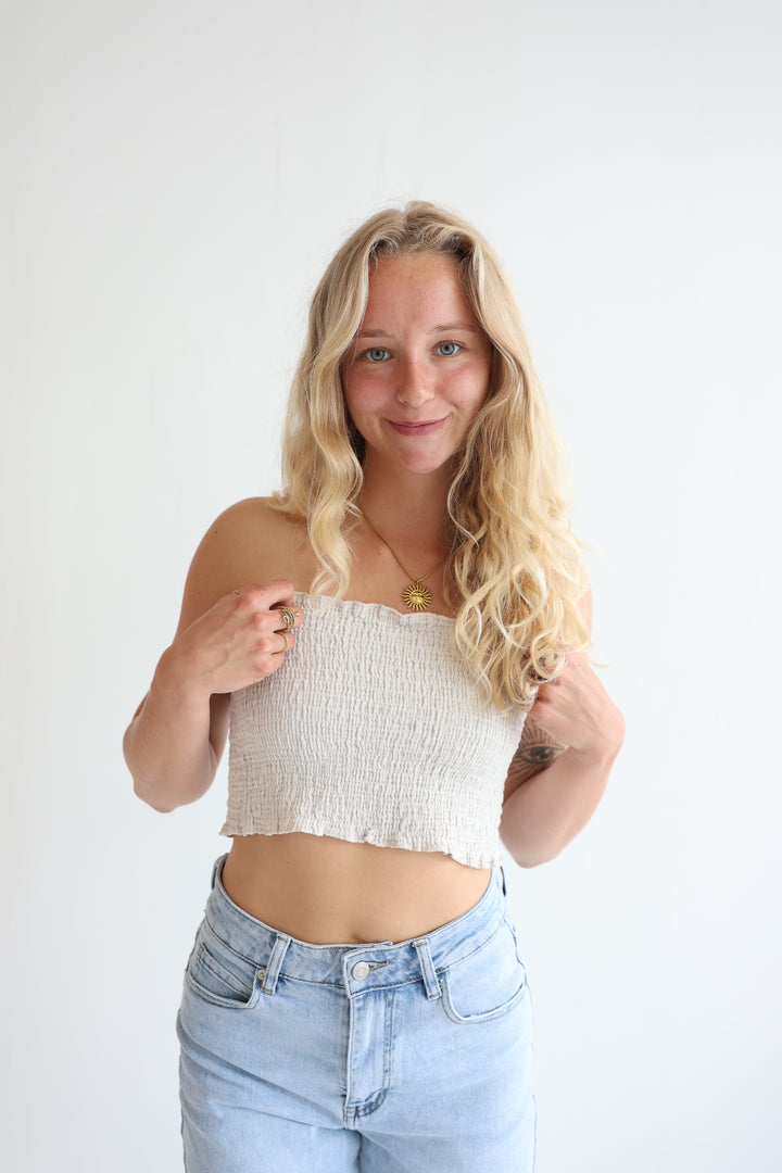 Short Croptop aus Musselin