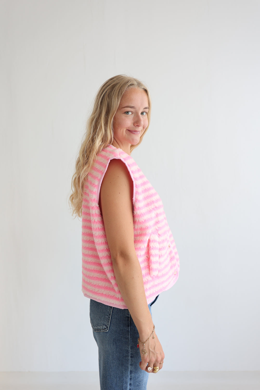 Candy Stripe Teddy Vest