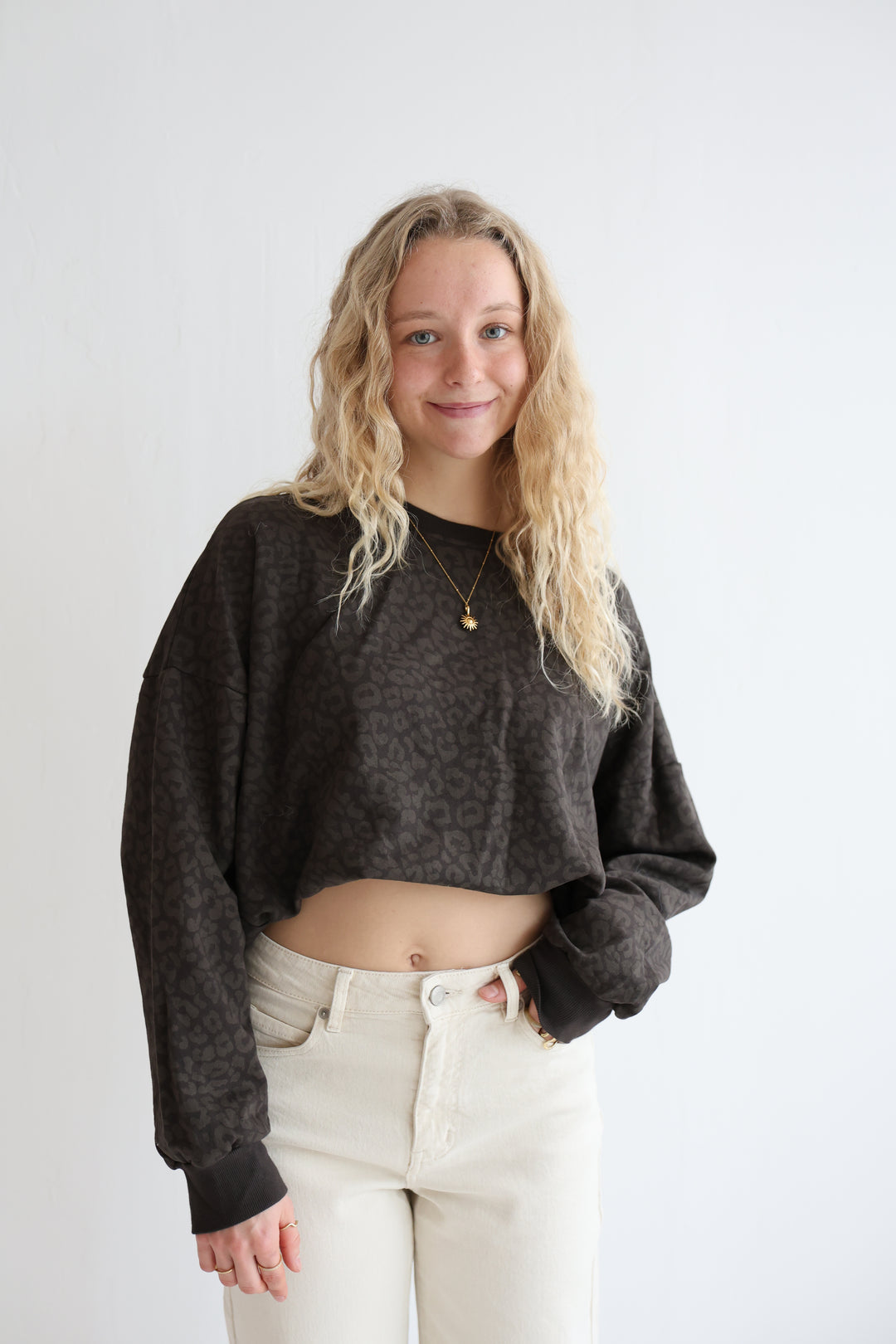 Sweater mit Leoprint