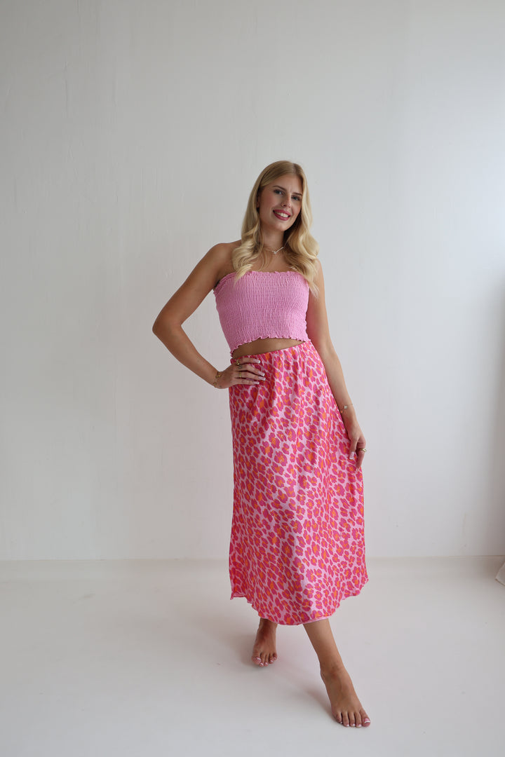 Langer Rock mit Leoprint Lion