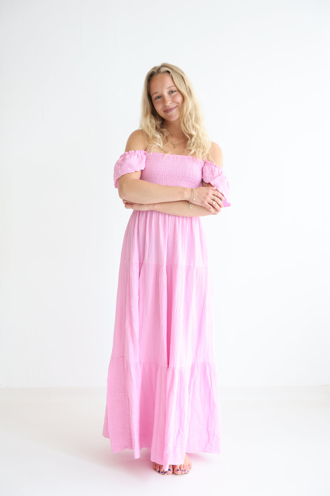 Langes Kleid mit Raffung Livia