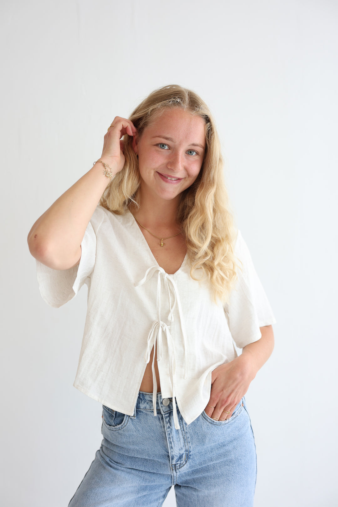 Short Sleeve Leinen Bluse