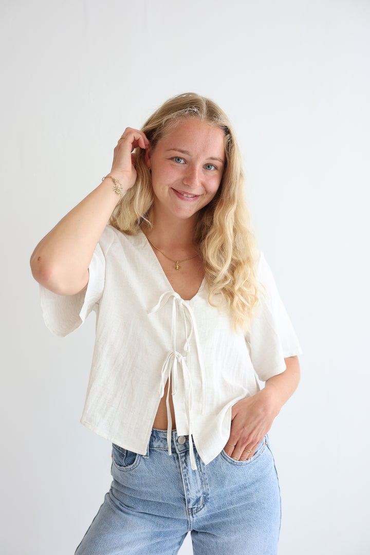 Short Sleeve Leinen Bluse