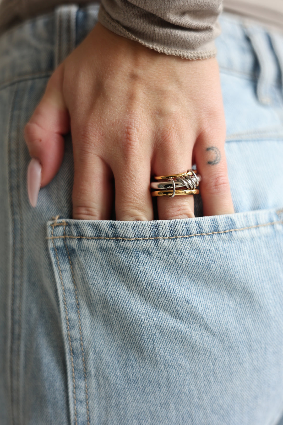 Three Layer Gold & Silver Ring