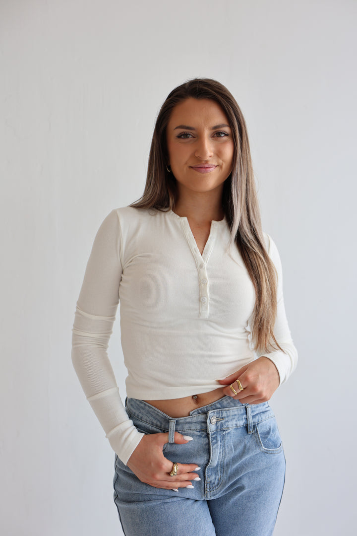 Longsleeve mit Knopfleiste Bella