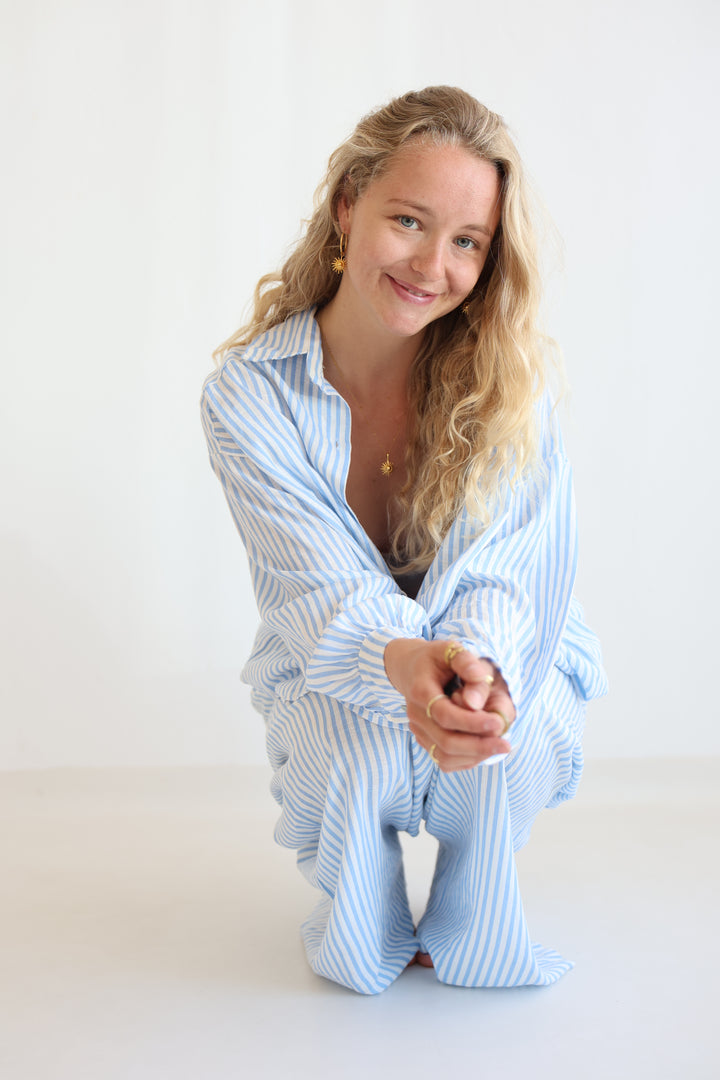Oversize Striped Linen Bluse