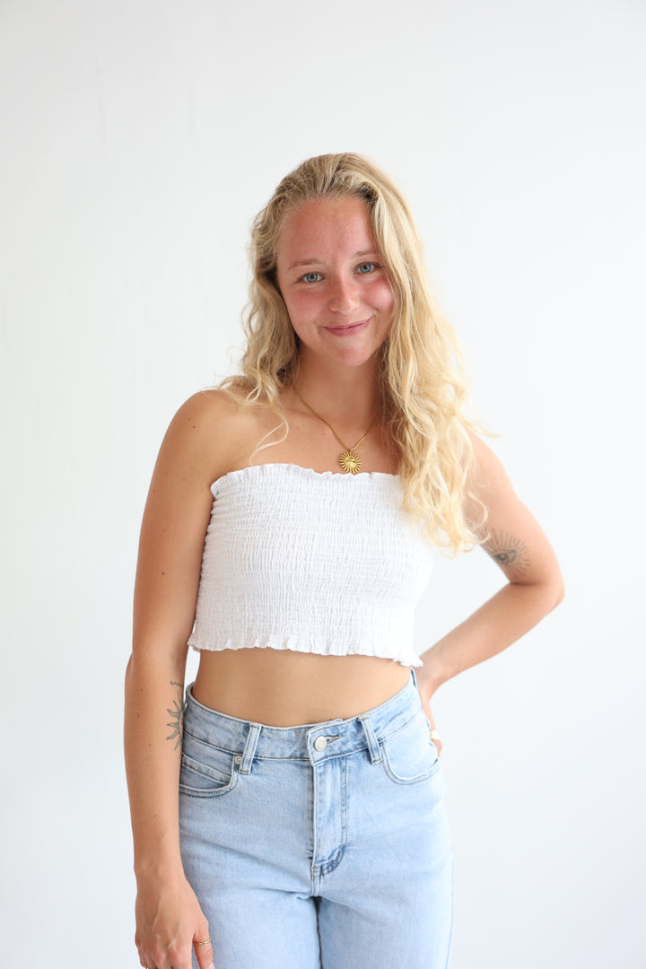 Short Croptop aus Musselin