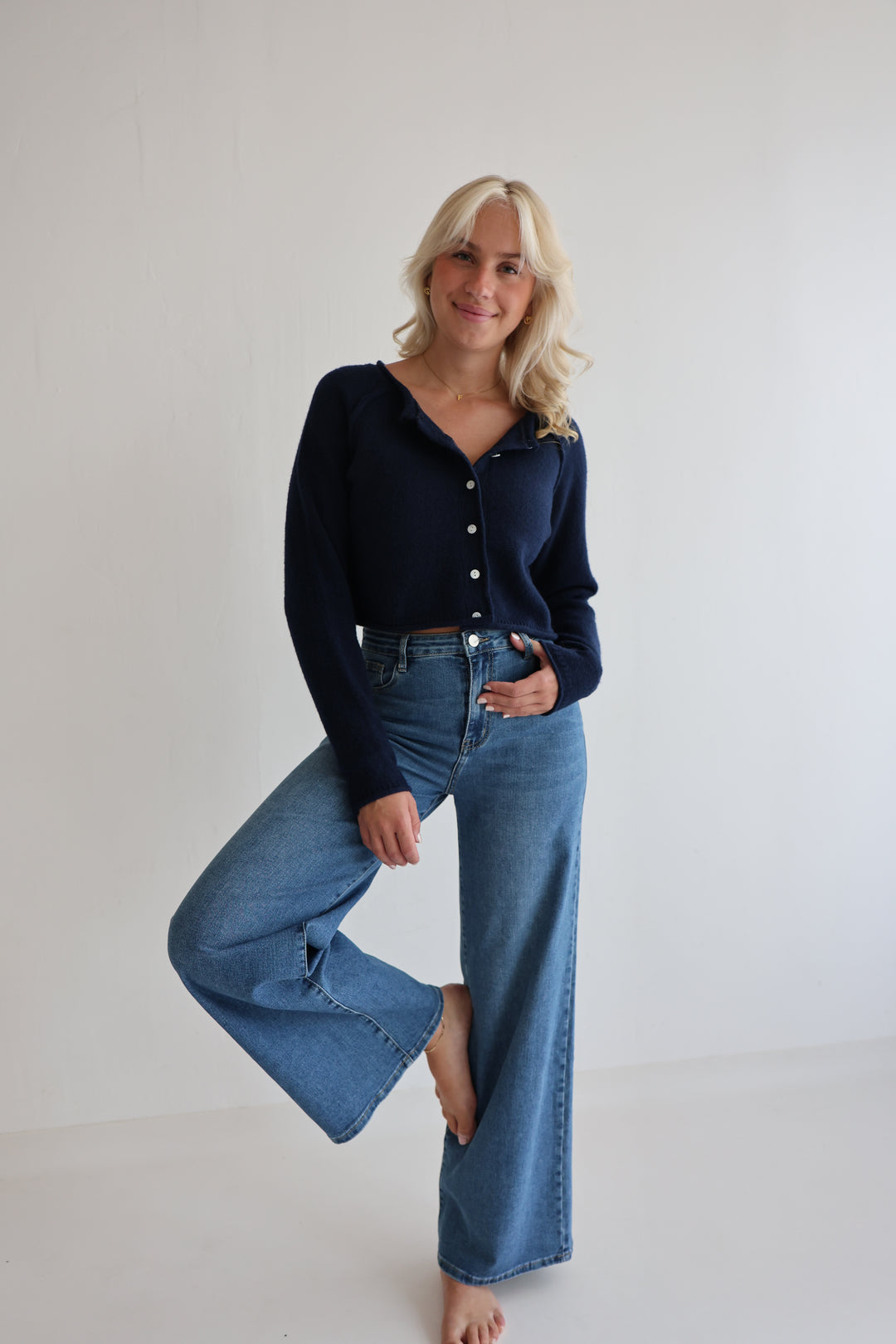 Cropped Super Fine Cardigan Luna