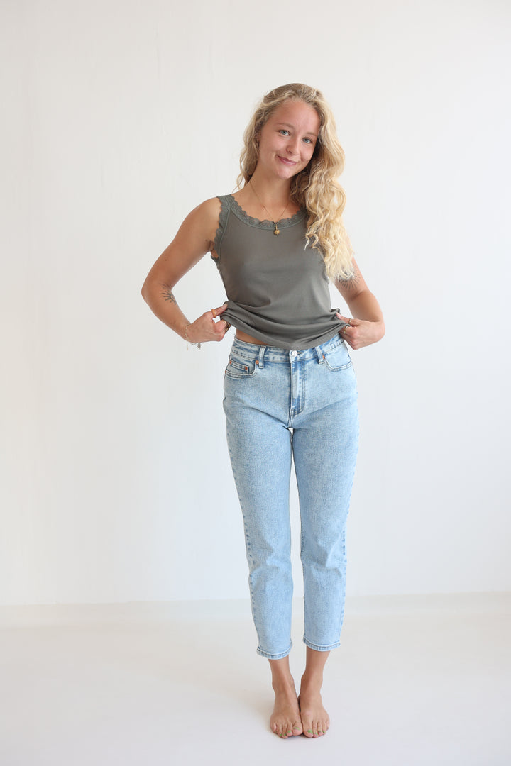Seaside Blue Mom Jeans