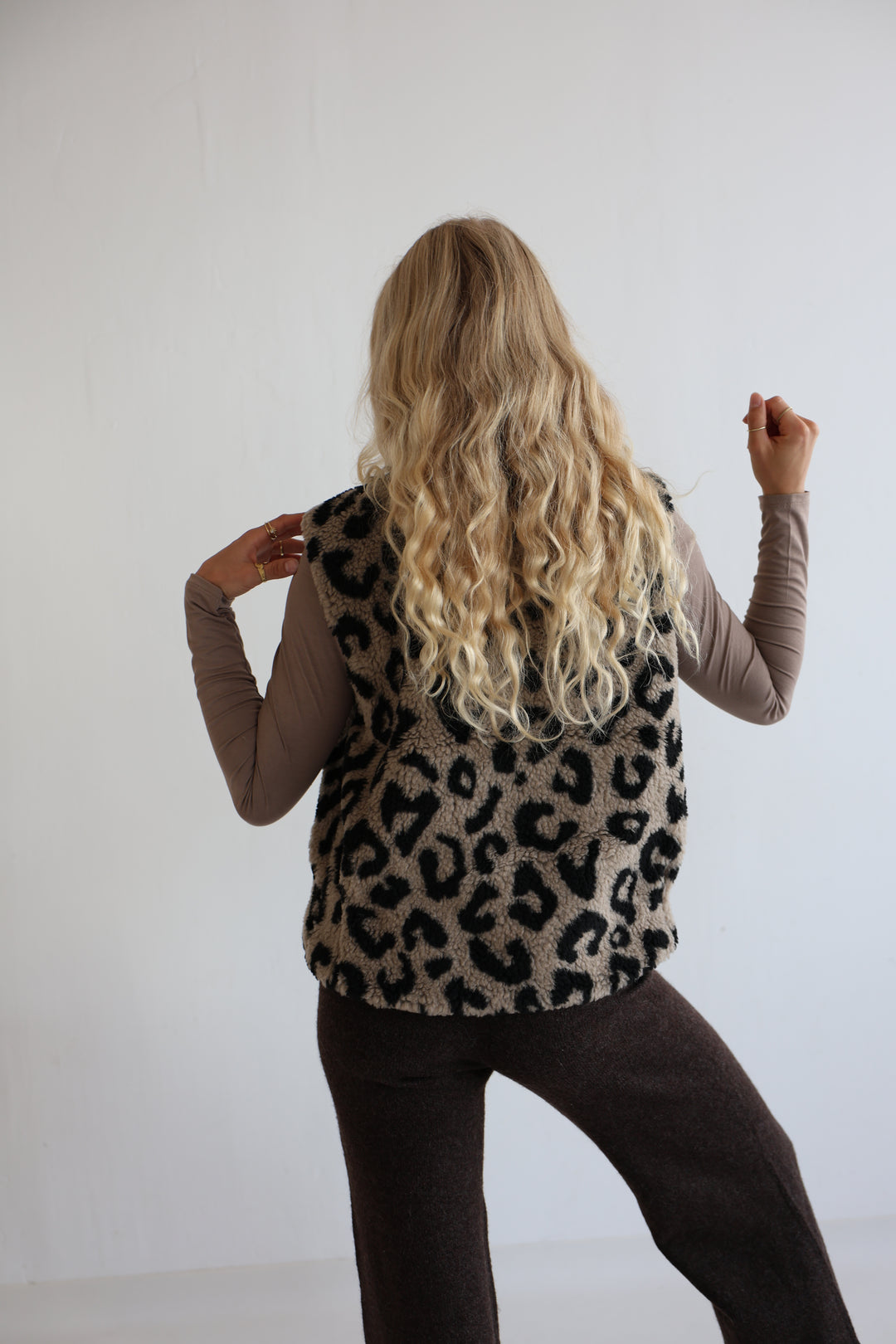 Teddyweste mit Leoprint