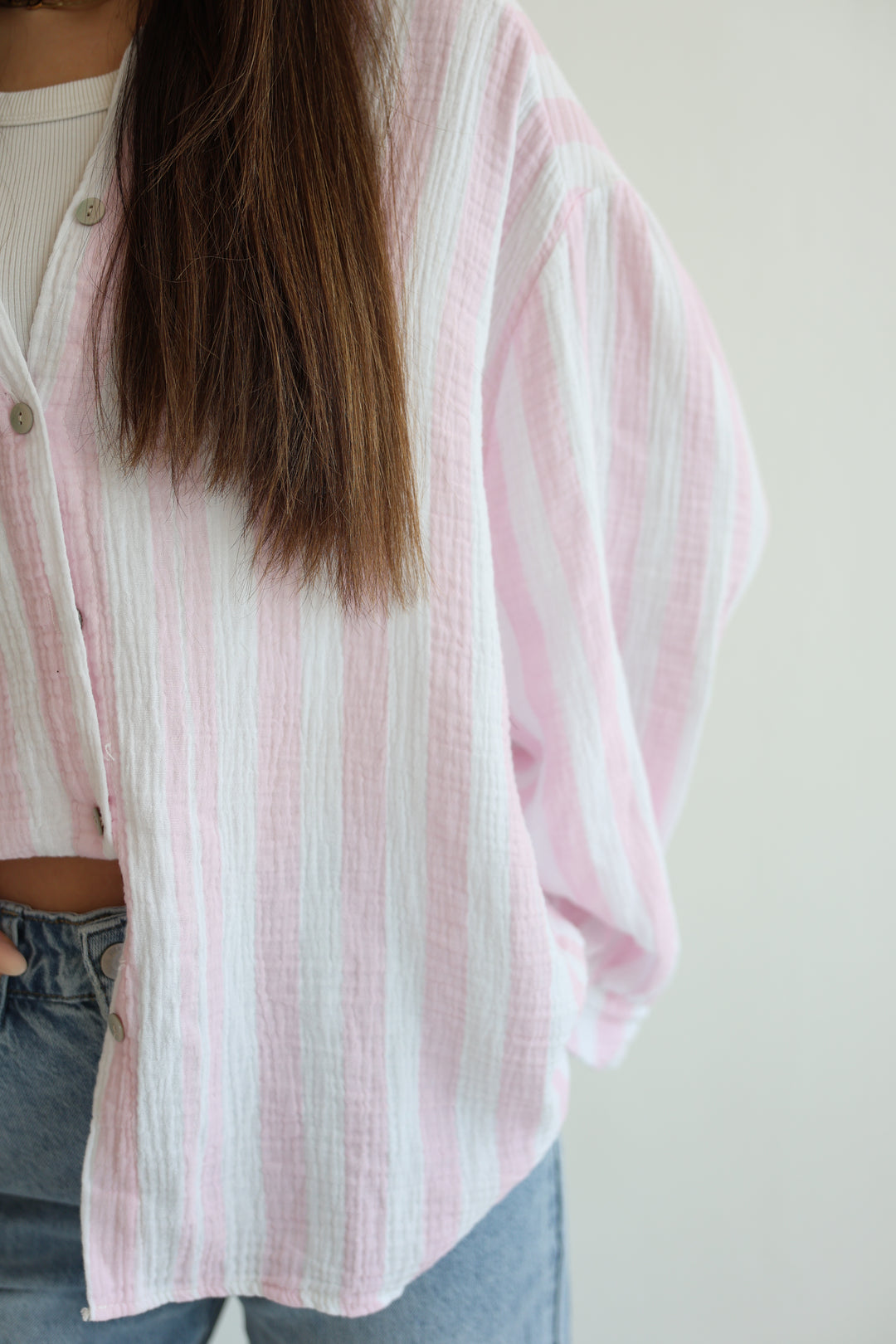 Musselinbluse Blockstripes