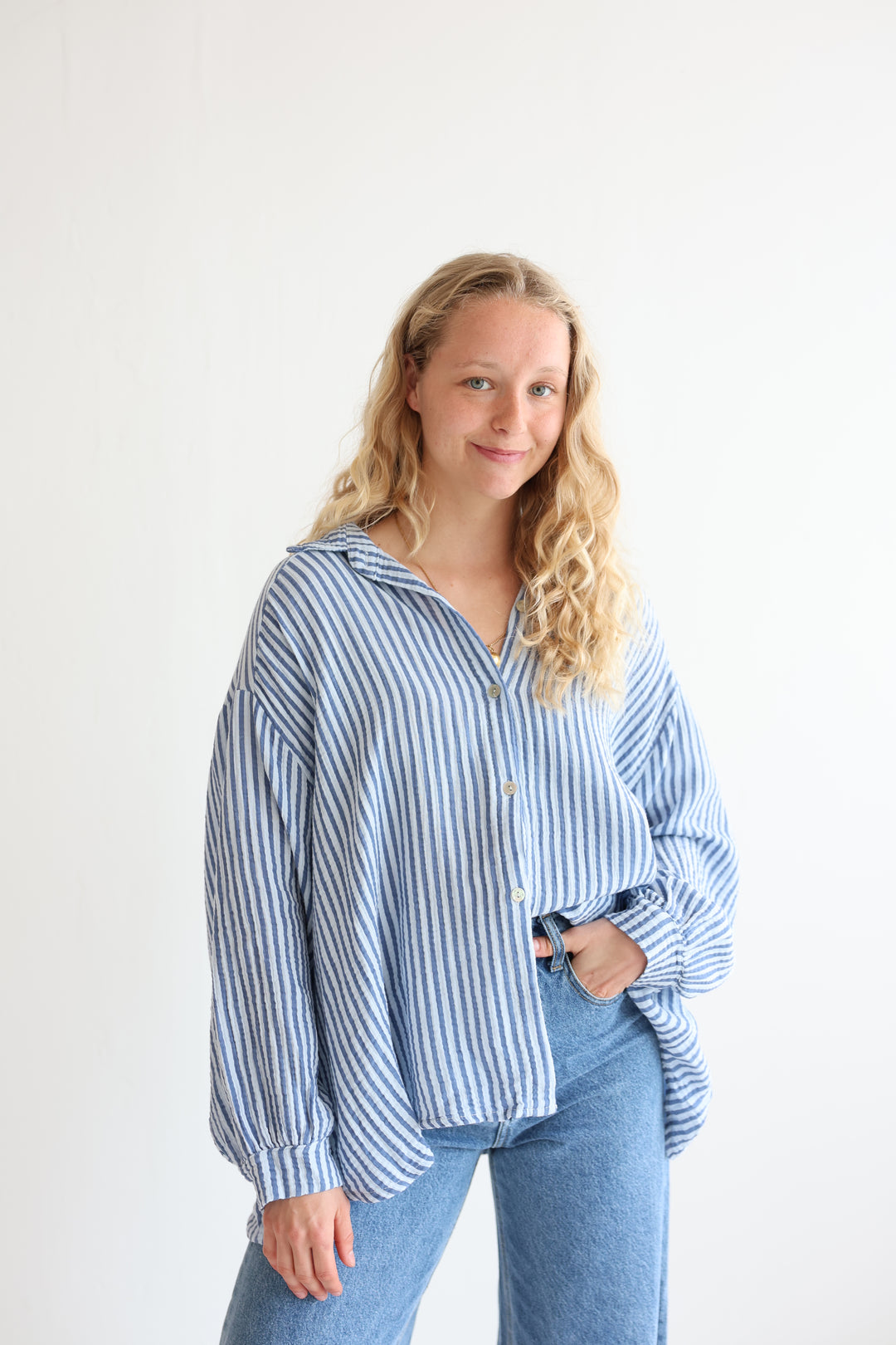 Gestreifte Musselinbluse Meadow