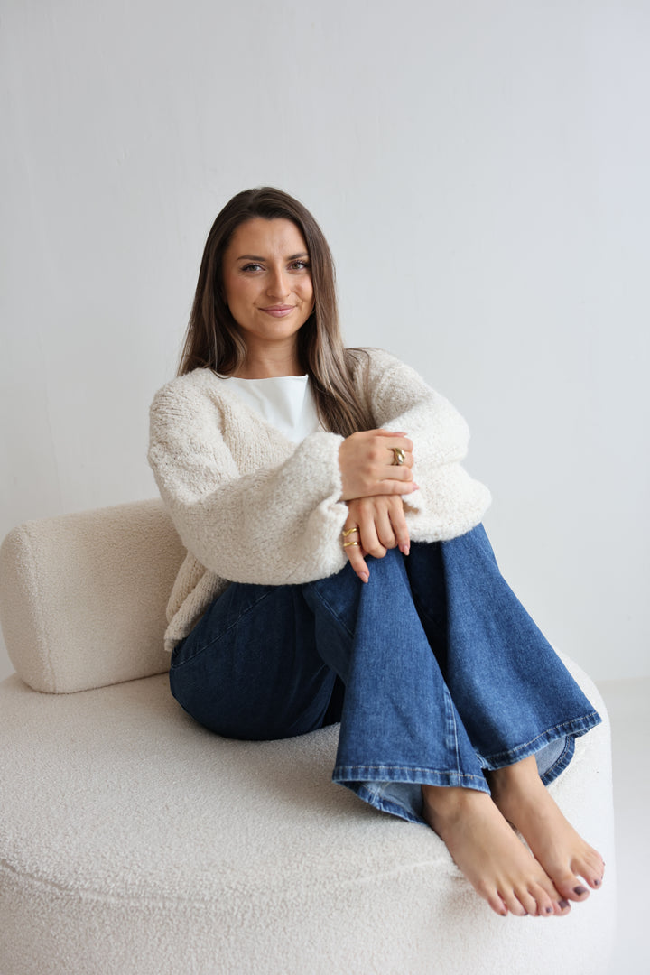 Teddy Knot Cardigan Fluffy Tie