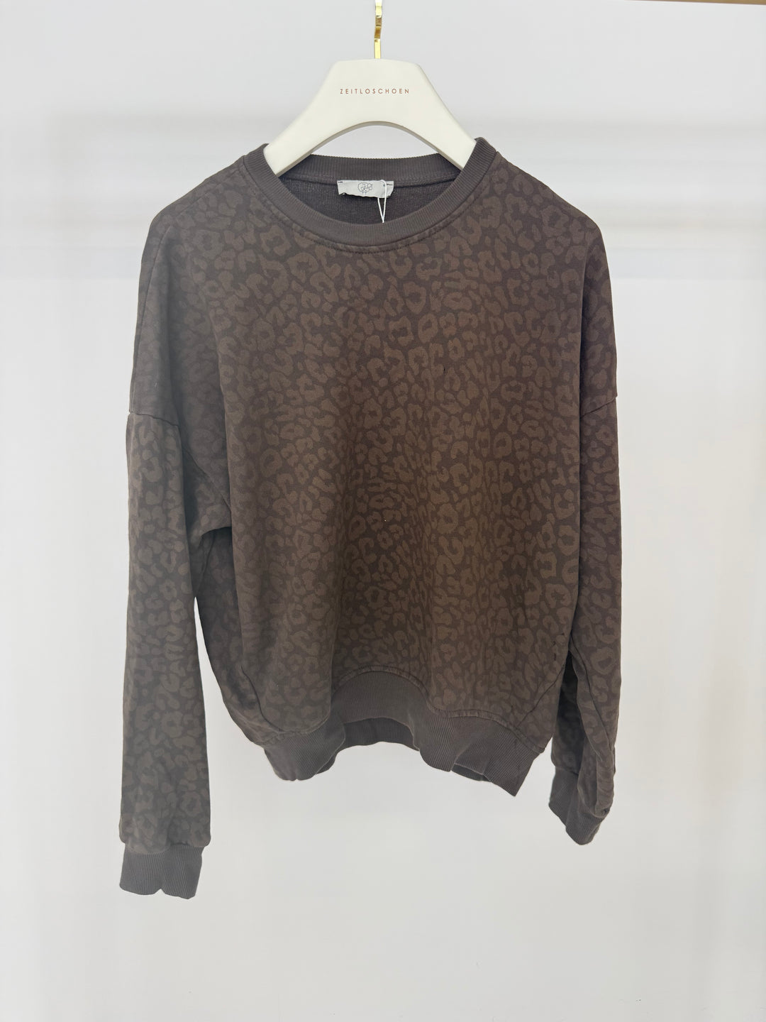 SWEATER MIT LEOPRINT CHOCOLATE (B-WARE)