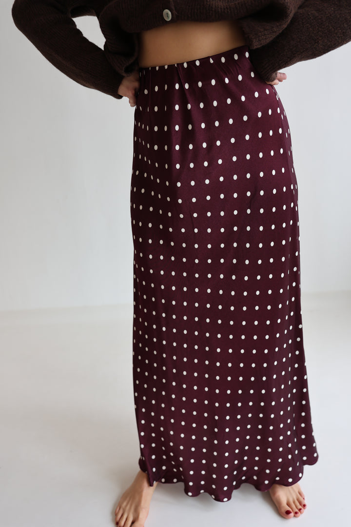 Langer Viskoserock Polka Dots