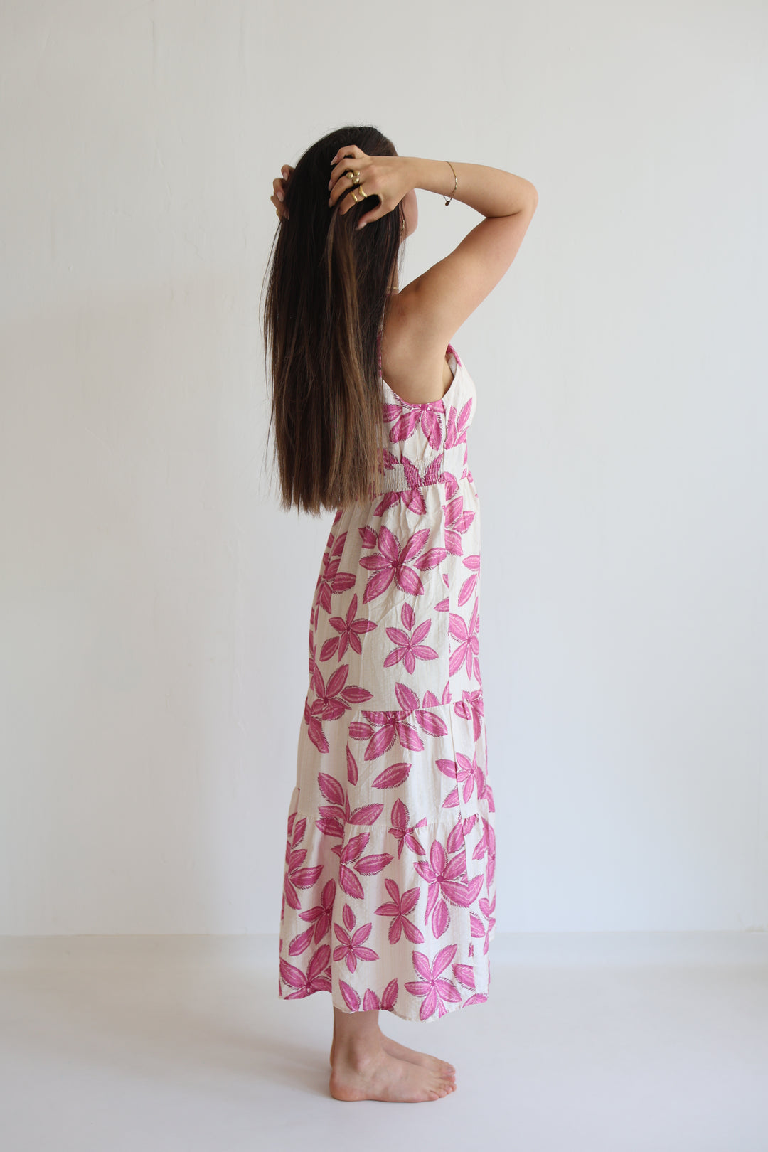 Pink Floral Maxi Dress