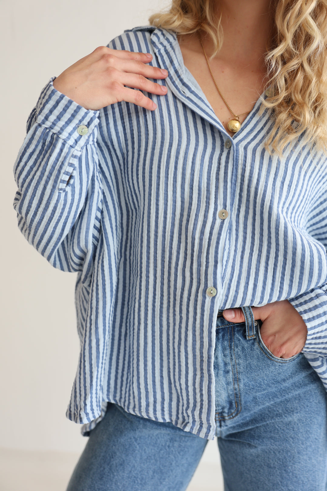 Gestreifte Musselinbluse Meadow