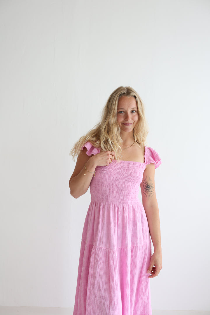 Langes Kleid mit Raffung Livia