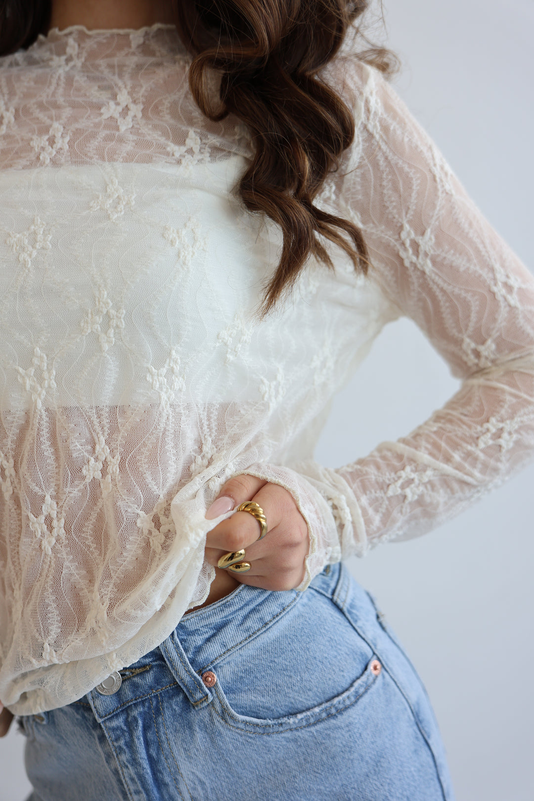 Soft Lace Longtop