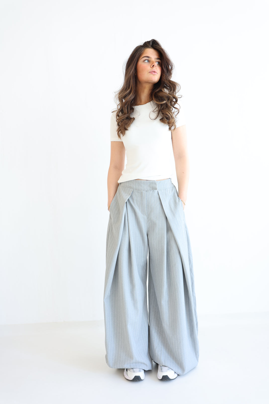 Tailored Wrap Pleat Bundfaltenhose