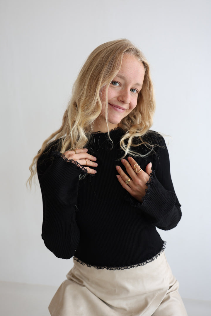 Geripptes Longsleeve Slave Flare