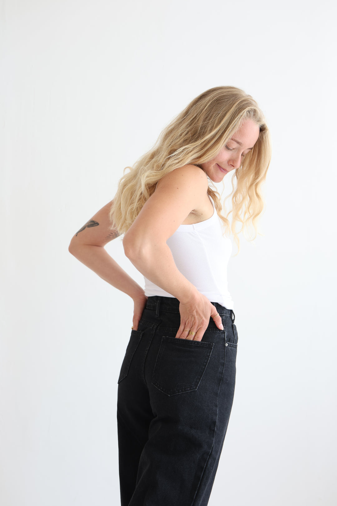 Cross Front Wide Leg Jeans