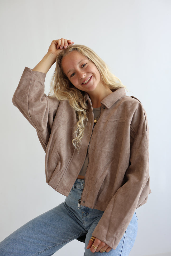 Luxe Suede Bomber Jacket