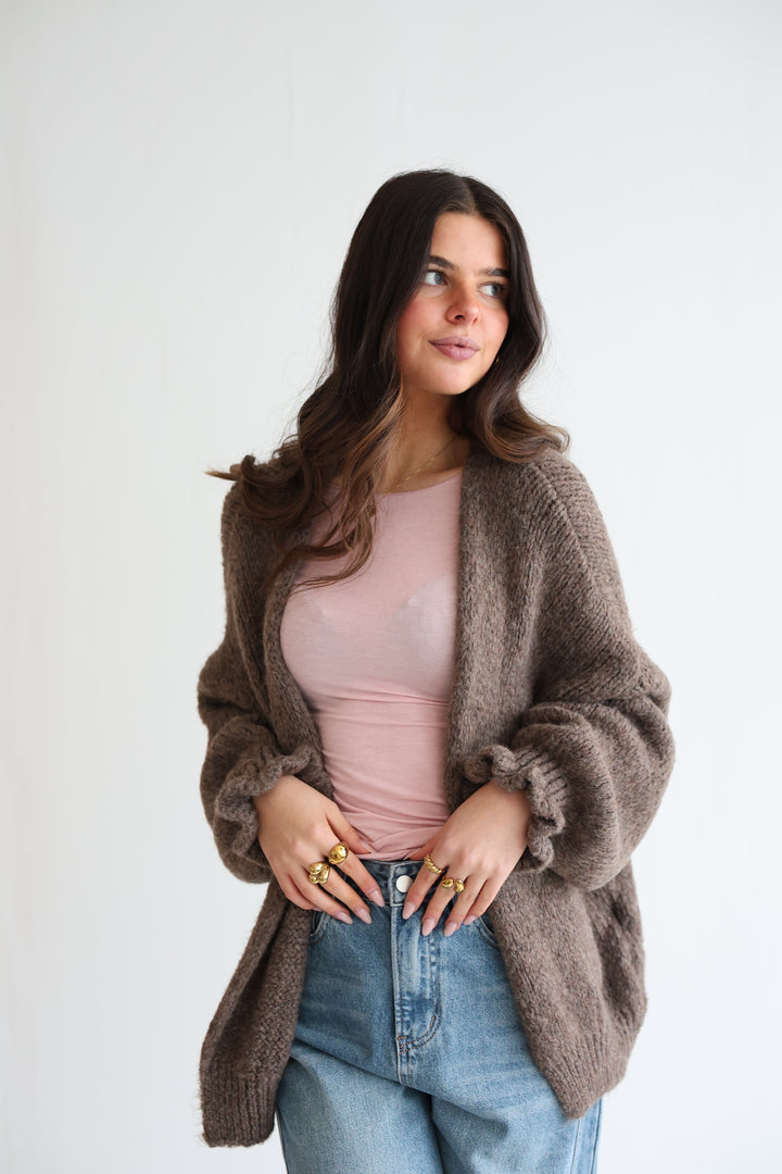 Offener Cardigan mit Rüschenärmeln Clara