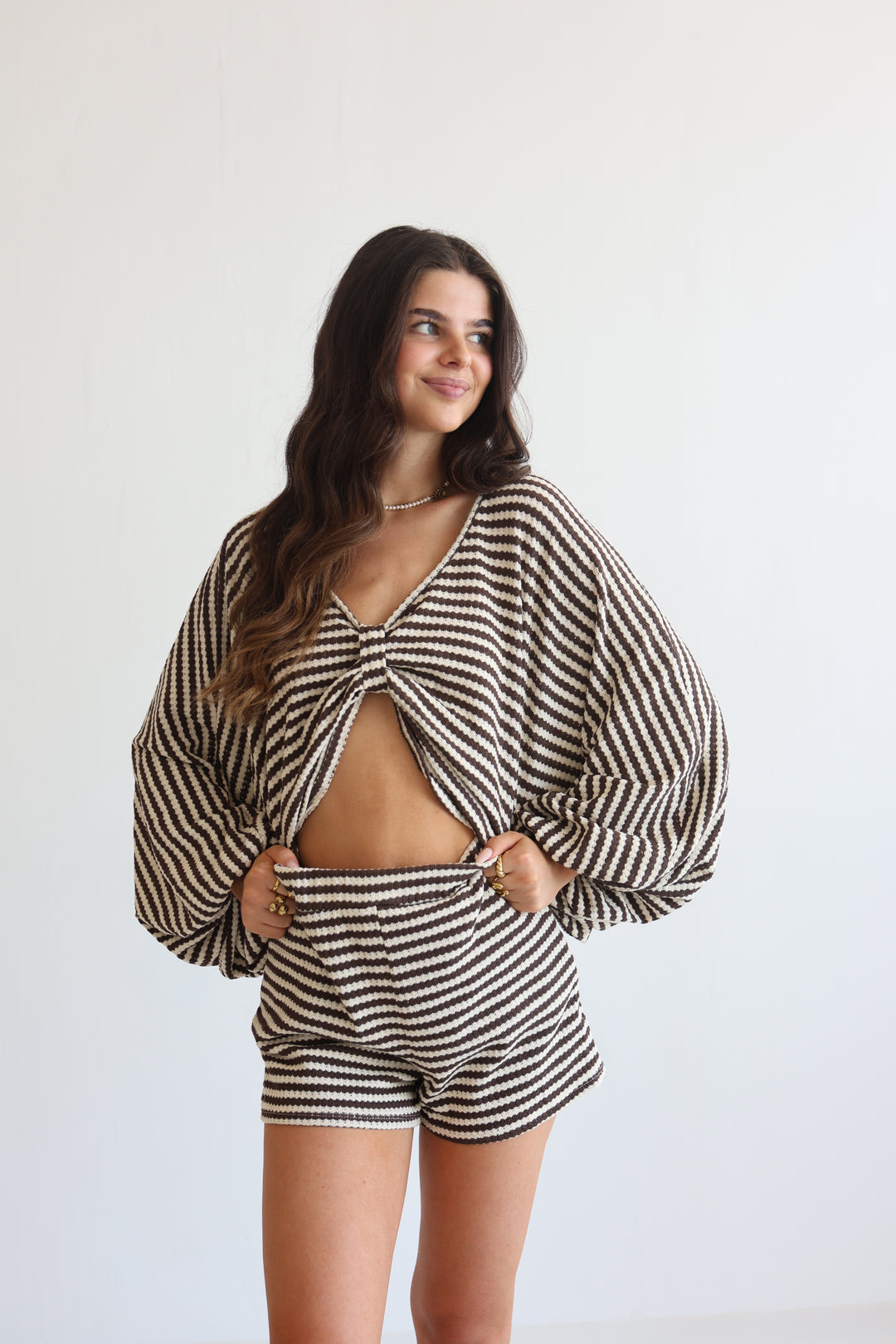 Striped Cotton Knit Lounge Set