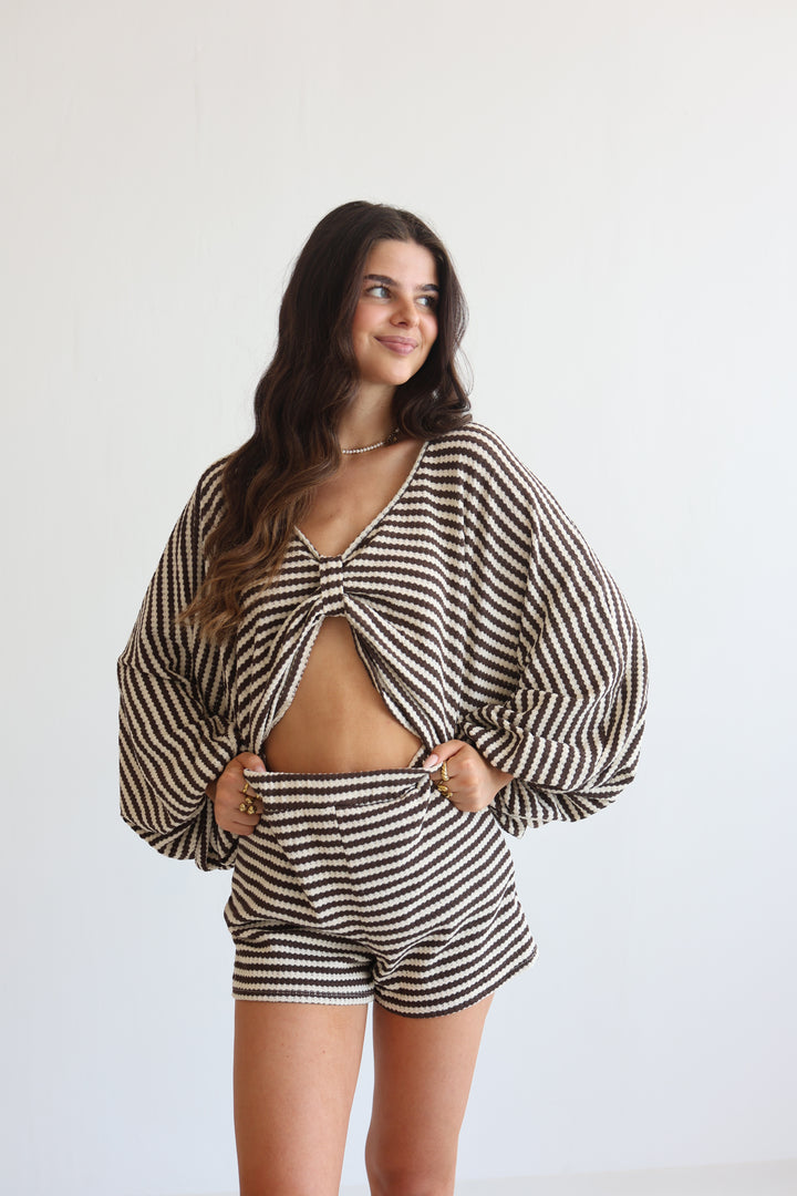 Striped Cotton Knit Lounge Set