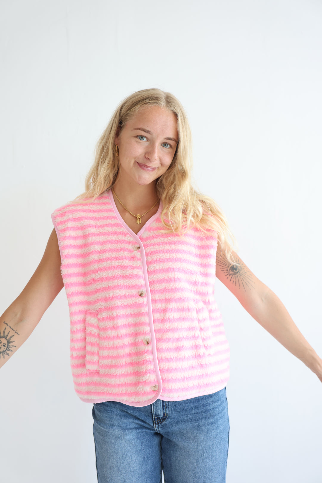 Candy Stripe Teddy Vest