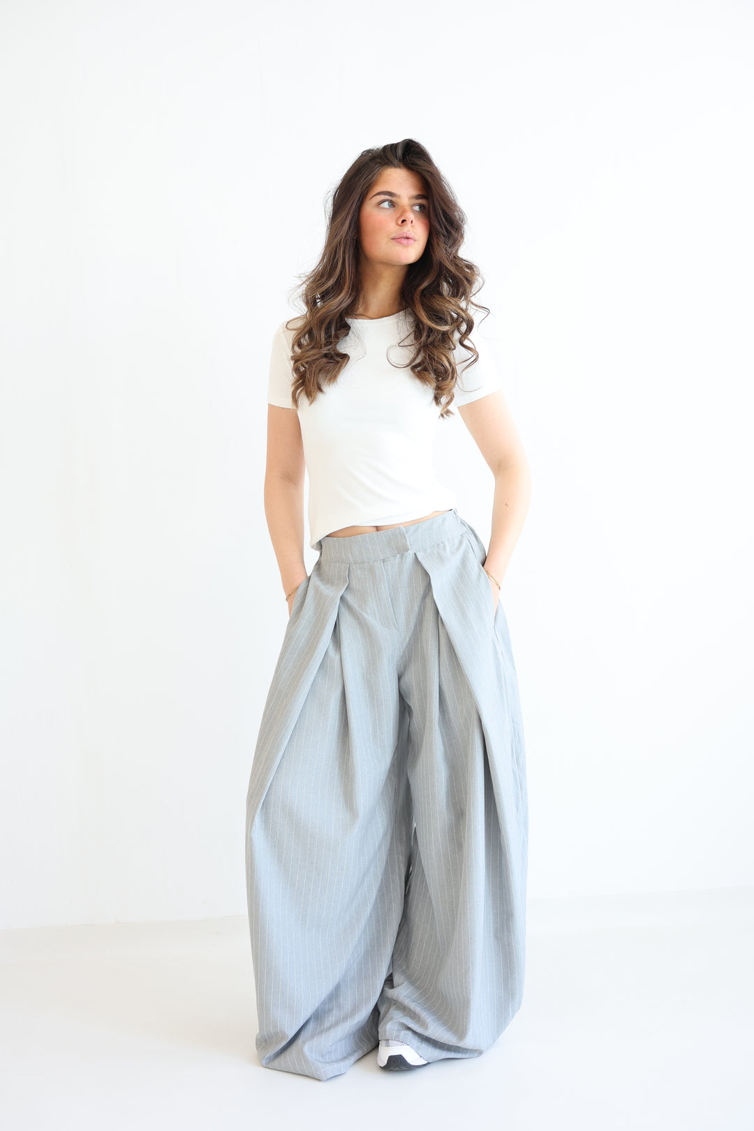 Tailored Wrap Pleat Bundfaltenhose